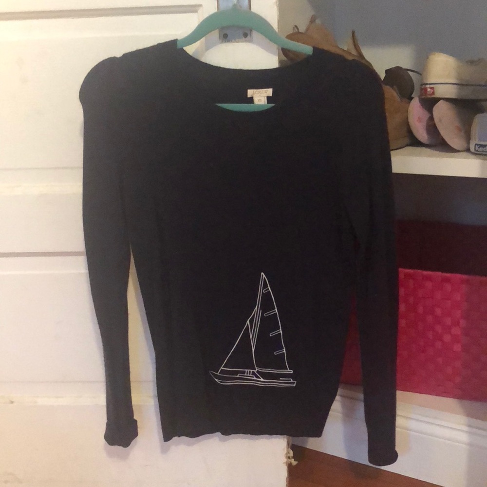 Navy sweater with sailboat!